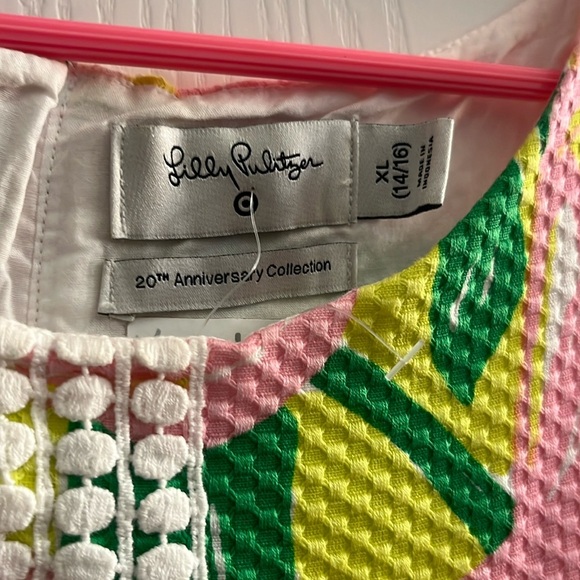 Lily Pulitzer Pink and Green Sheath Mini Dress (Girl’s XL 14-16) - Picture 5 of 9